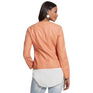 Women's Chico's faux leather Jacket, Size 0, Coral